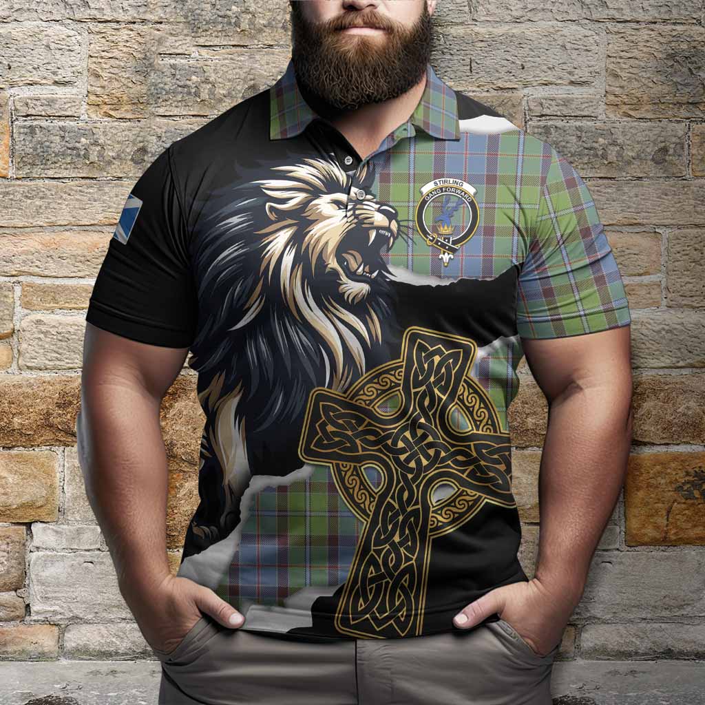Stirling Tartan Scottish Polo Shirt Lion Celtic Heritage