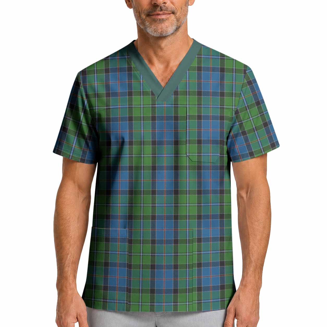 Stirling Tartan Scrub Top XL - Tartan Vibes Clothing