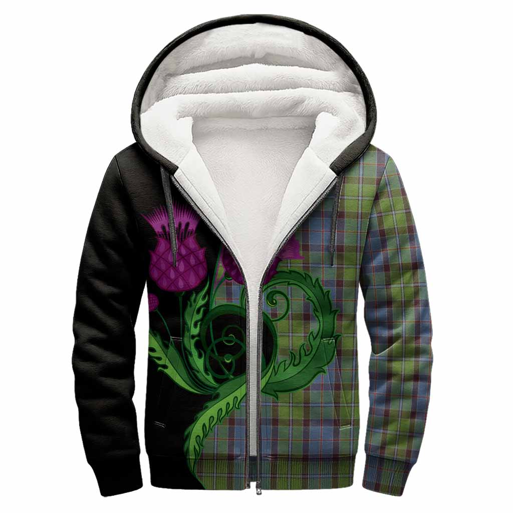 Stirling Tartan Sherpa Hoodie Traditional Scottish Thistle