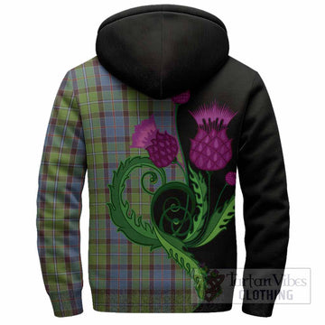 Stirling Tartan Sherpa Hoodie Traditional Scottish Thistle