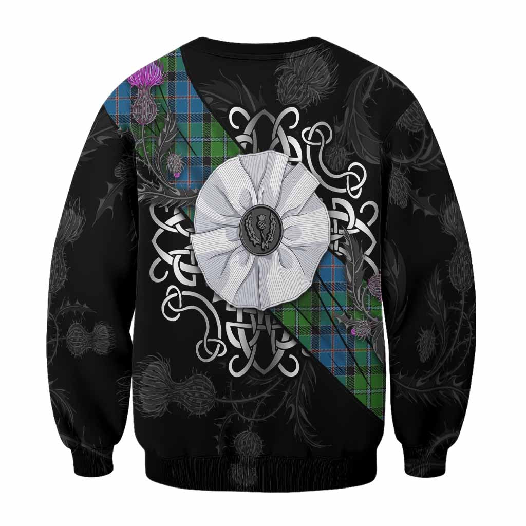 Stirling Tartan Sweatshirt Jacobite White Rose - Tartan Vibes Clothing