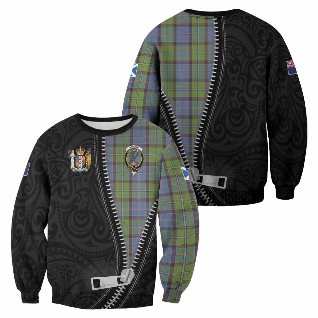 Stirling Tartan Sweatshirt New Zealand Pattern Unique Zipper Stylized