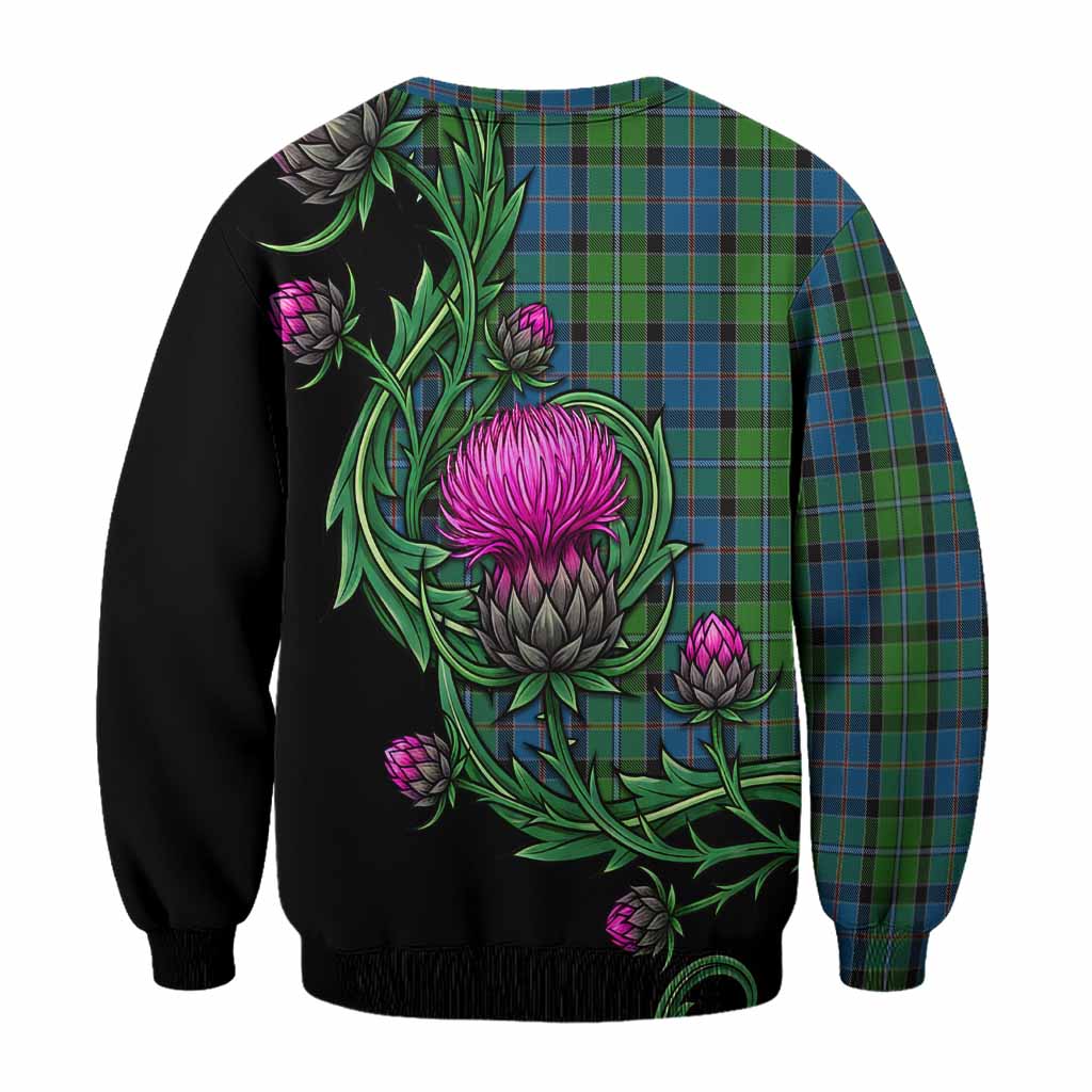 Stirling Tartan Sweatshirt Resilient Scottish Thistle - Tartan Vibes Clothing