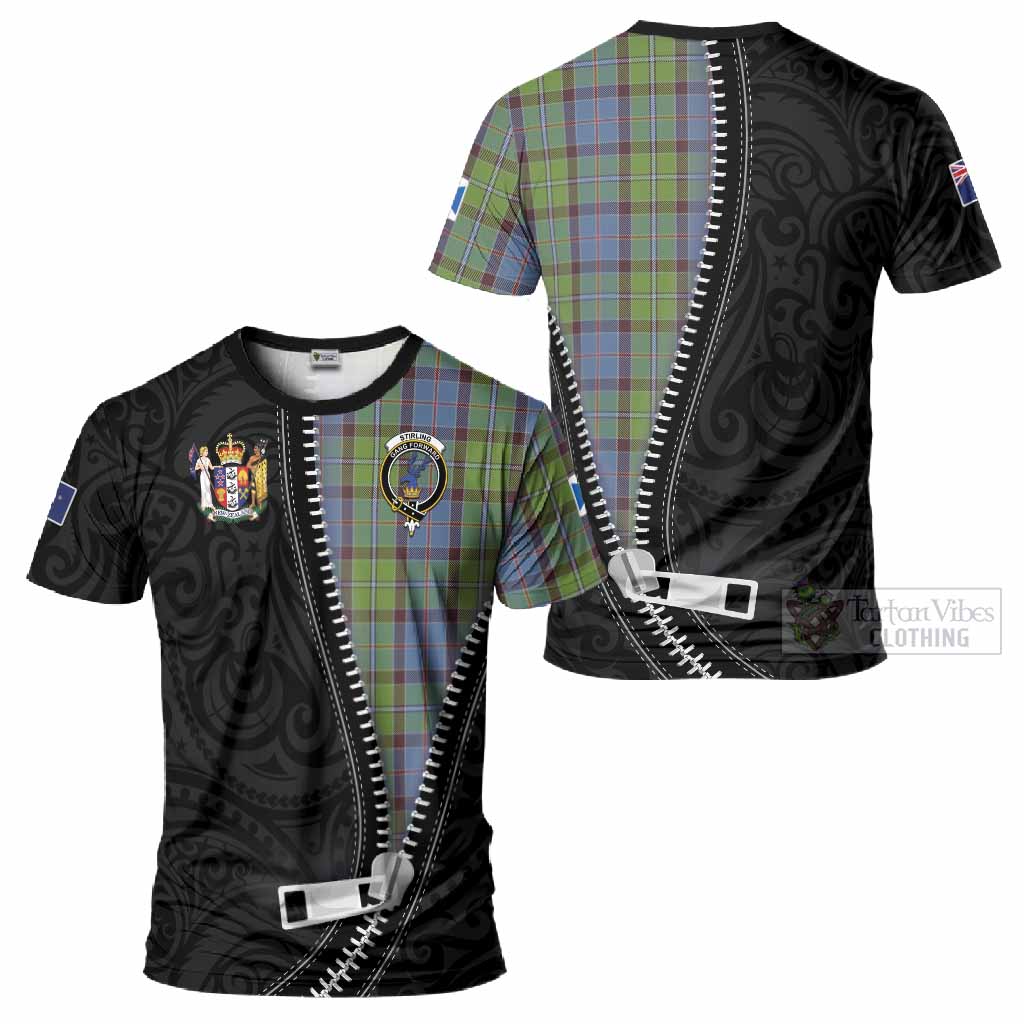 Stirling Tartan T-Shirt New Zealand Pattern Unique Zipper Stylized
