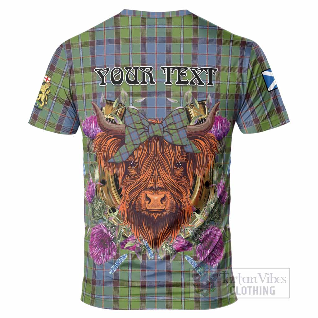 Stirling Tartan T-Shirt Scottish Thistle Heilan Coo