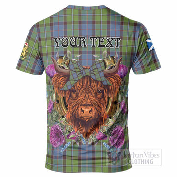 Stirling Tartan T-Shirt Scottish Thistle Heilan Coo