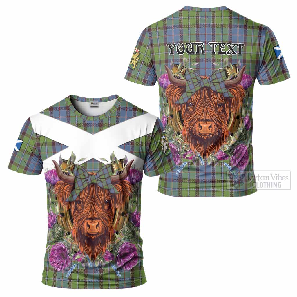 Stirling Tartan T-Shirt Scottish Thistle Heilan Coo