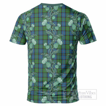 Stirling Tartan T-Shirt Seamless Scottish Thistle Flowers