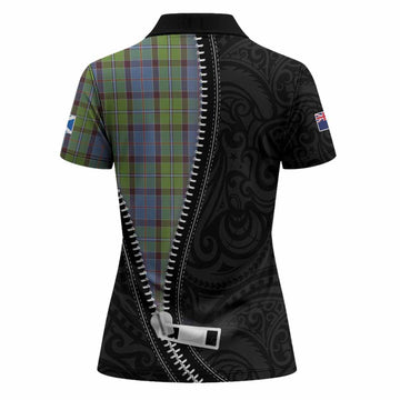 Stirling Tartan Women Polo Shirt New Zealand Pattern Unique Zipper Stylized