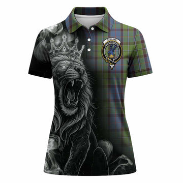 Stirling Tartan Women Polo Shirt Roaring Lion Heritage