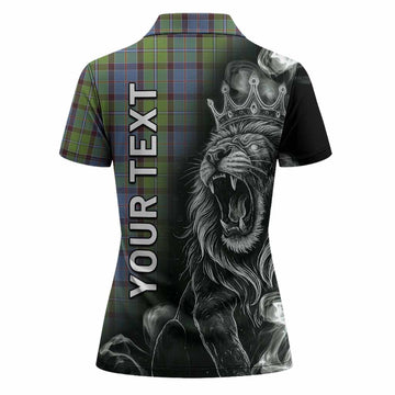 Stirling Tartan Women Polo Shirt Roaring Lion Heritage
