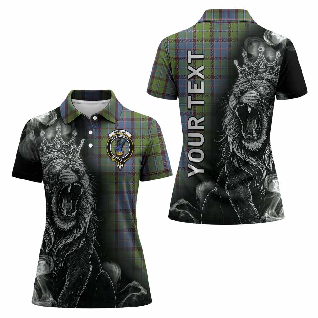 Stirling Tartan Women Polo Shirt Roaring Lion Heritage