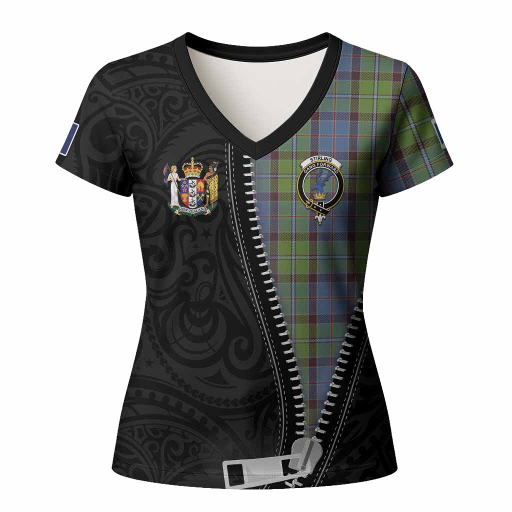Stirling Tartan Women T shirt New Zealand Pattern Unique Zipper Stylized