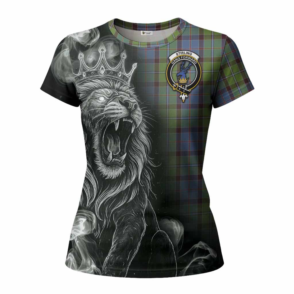 Stirling Tartan Women T shirt Roaring Lion Heritage