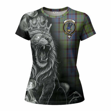 Stirling Tartan Women T shirt Roaring Lion Heritage