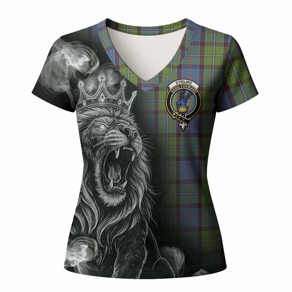 Stirling Tartan Women T shirt Roaring Lion Heritage