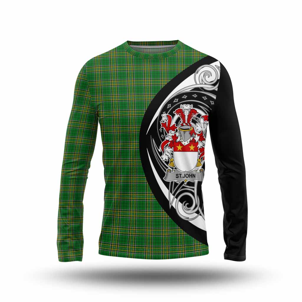 Tartan Vibes Clothing St.John Irish Clan Long Sleeve T-Shirt Celtic Circle Style