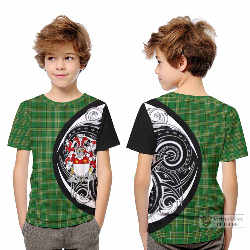 St.John Irish Clan Kid T-Shirt Celtic Circle Style - Tartan Vibes Clothing
