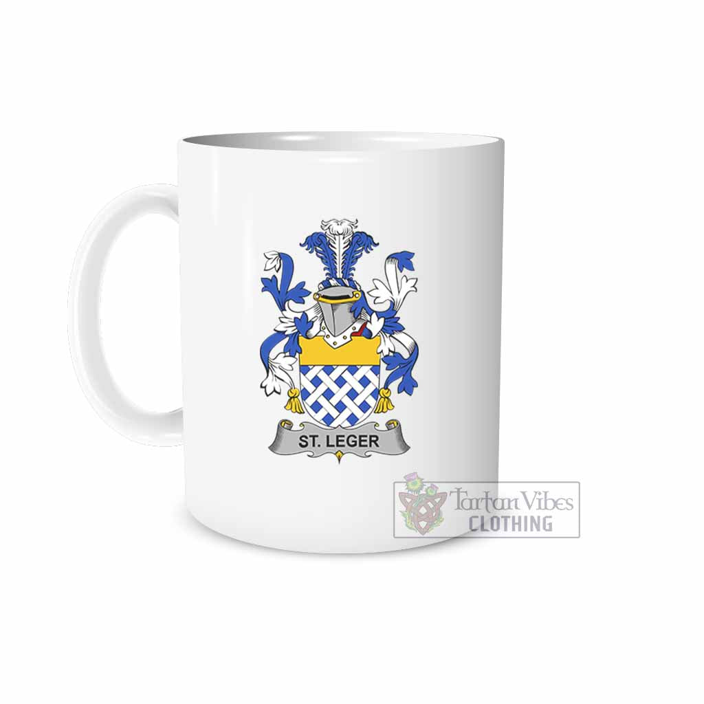 St.Leger Irish Clan Coat of Arms Ceramic Mug White - 2D-tartanvibesclothing