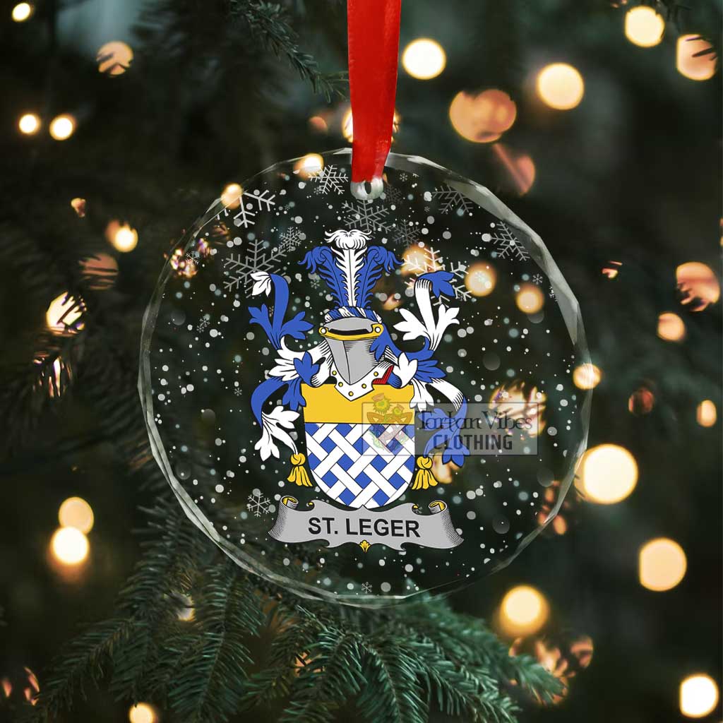 St.Leger Irish Clan Christmas Glass Ornament with Coat of Arms - 2D-tartanvibesclothing