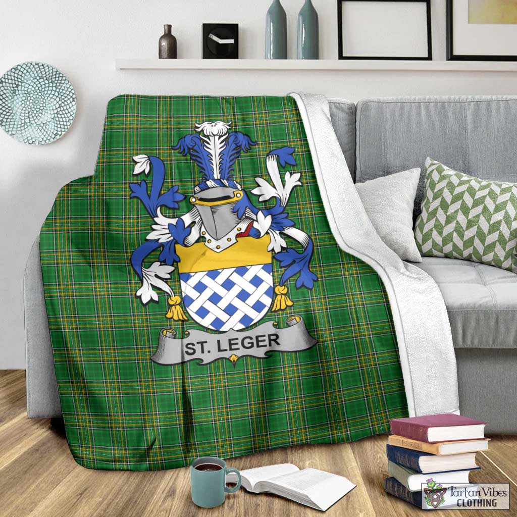 St.Leger Irish Clan Tartan Blanket with Coat of Arms - Tartan Vibes Clothing