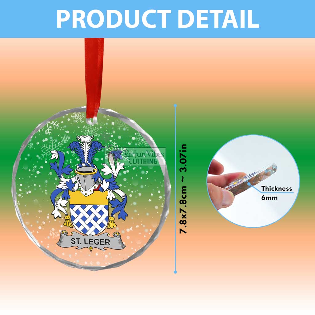 St.Leger Irish Clan Christmas Glass Ornament with Coat of Arms - 2D-tartanvibesclothing