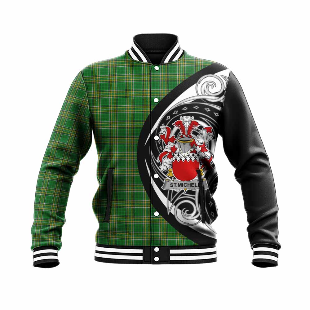 Tartan Vibes Clothing St.Michell Irish Clan Baseball Jacket Celtic Circle Style