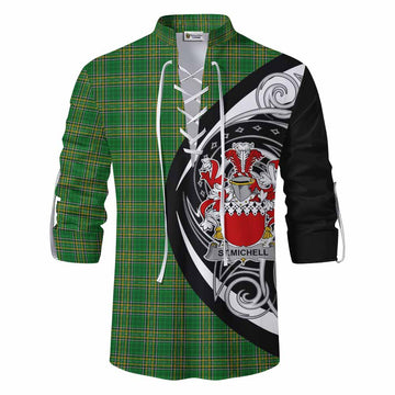 St.Michell Irish Clan Ghillie Kilt Shirt Celtic Circle Style