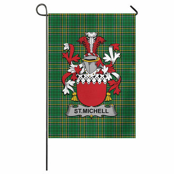 St.Michell Irish Clan Tartan Garden Flag with Coat of Arms