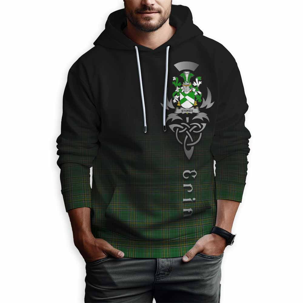 Stokes Irish Clan Hoodie with Coat of Arms Erin Go Bragh Celtic Inspired Pullover Hoodie - Tartan Vibes Clothing