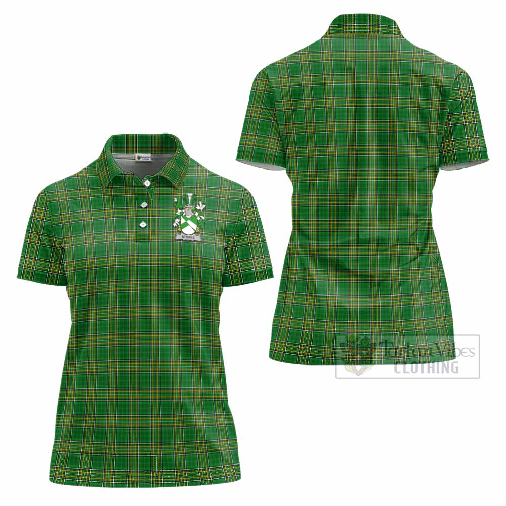 Stokes Irish Clan Tartan Women's Polo Shirt with Coat of Arms