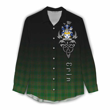 Stone Irish Clan Women's Casual Shirt with Coat of Arms Erin Go Bragh Celtic Inspired Female - Tartan Vibes Clothing