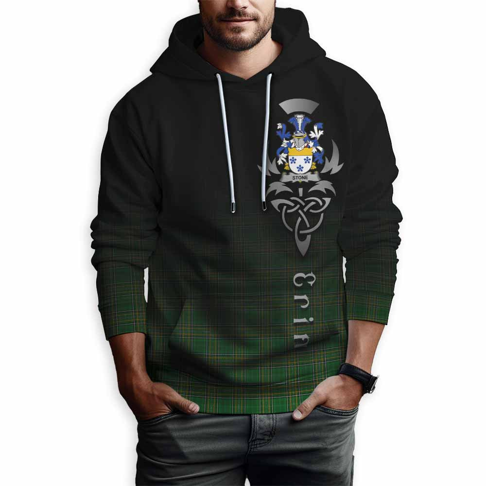 Stone Irish Clan Hoodie with Coat of Arms Erin Go Bragh Celtic Inspired Pullover Hoodie - Tartan Vibes Clothing
