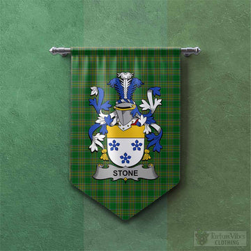 Stone Irish Clan Tartan Gonfalon, Tartan Banner with Coat of Arms