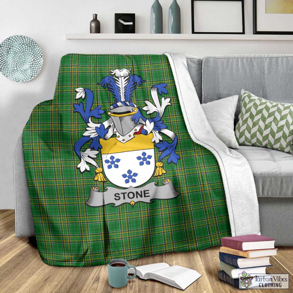 Stone Irish Clan Tartan Blanket with Coat of Arms - Tartan Vibes Clothing