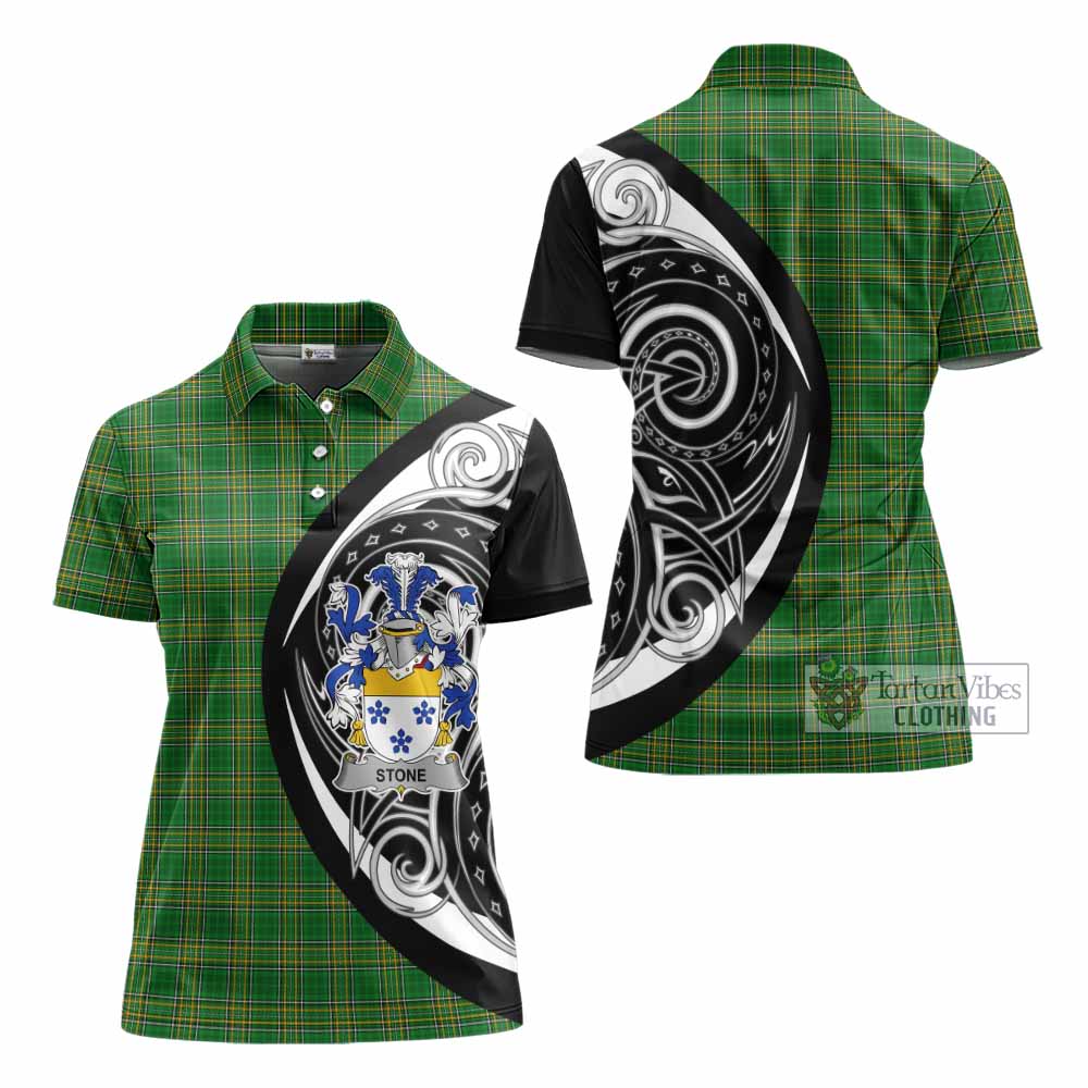 Stone Irish Clan Women's Polo Shirt Celtic Circle Style - Tartan Vibes Clothing
