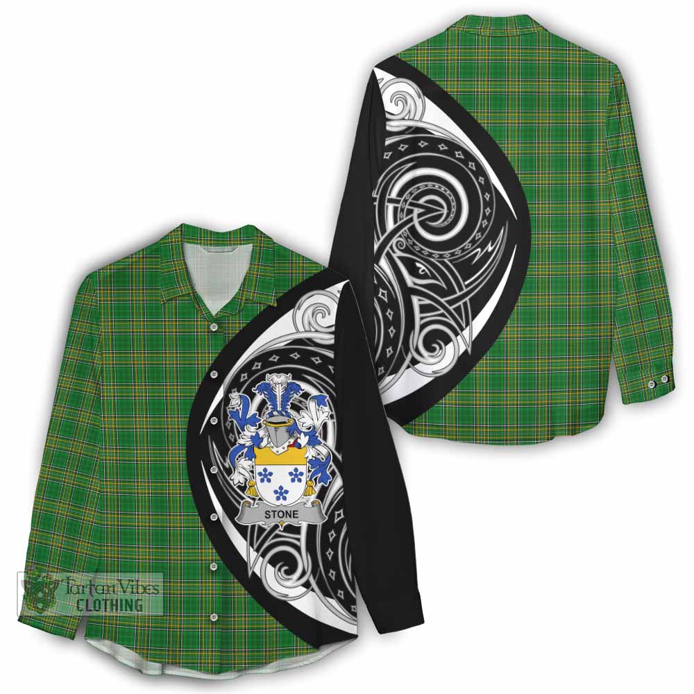 Stone Irish Clan Women's Casual Shirt Celtic Circle Style - Tartan Vibes Clothing