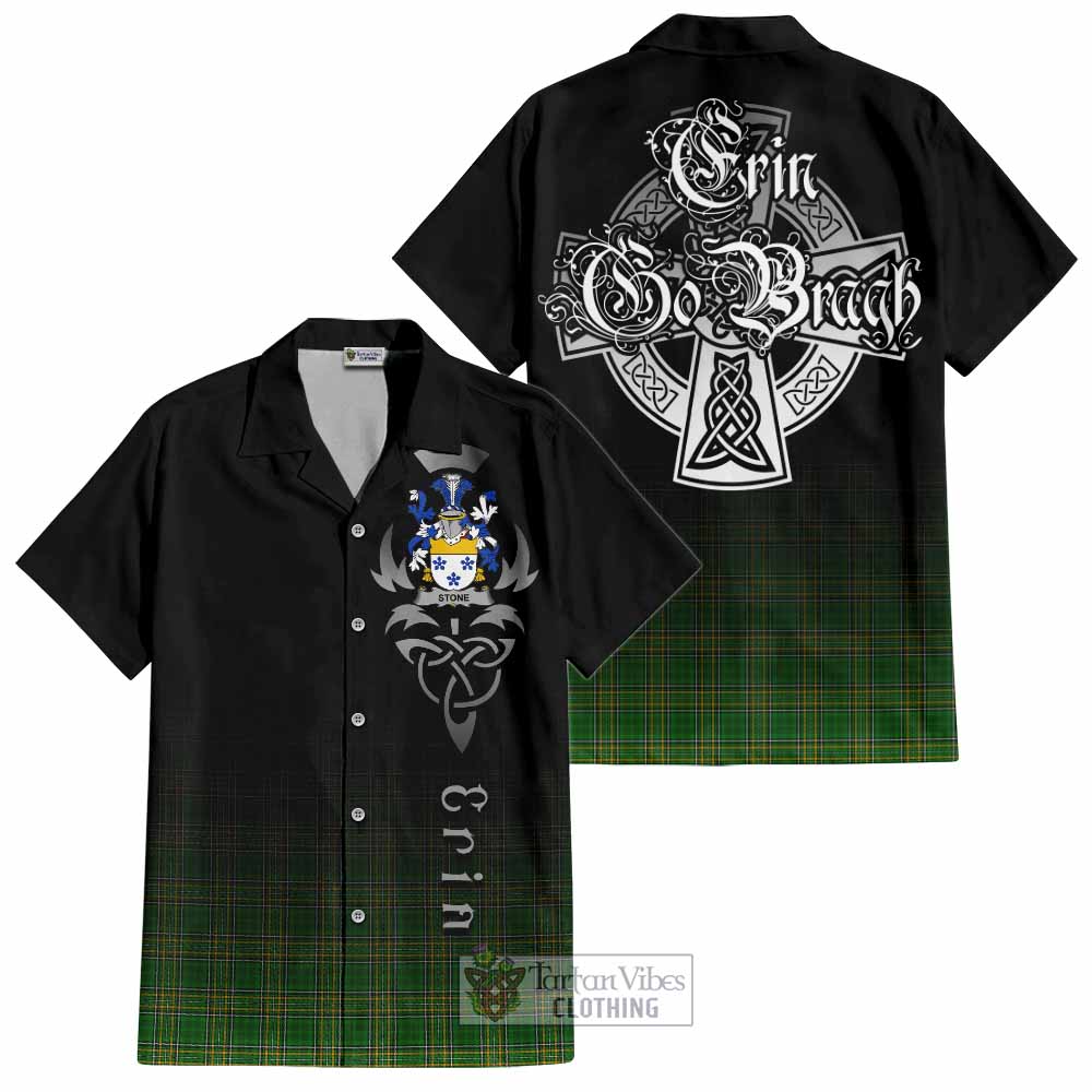 Stone Irish Clan Hawaiian Shirt with Coat of Arms Erin Go Bragh Celtic Inspired - Tartan Vibes Clothing