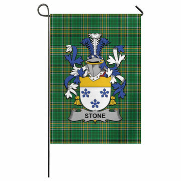 Stone Irish Clan Tartan Garden Flag with Coat of Arms