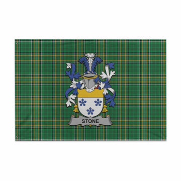 Stone Irish Clan Tartan House Flag with Coat of Arms