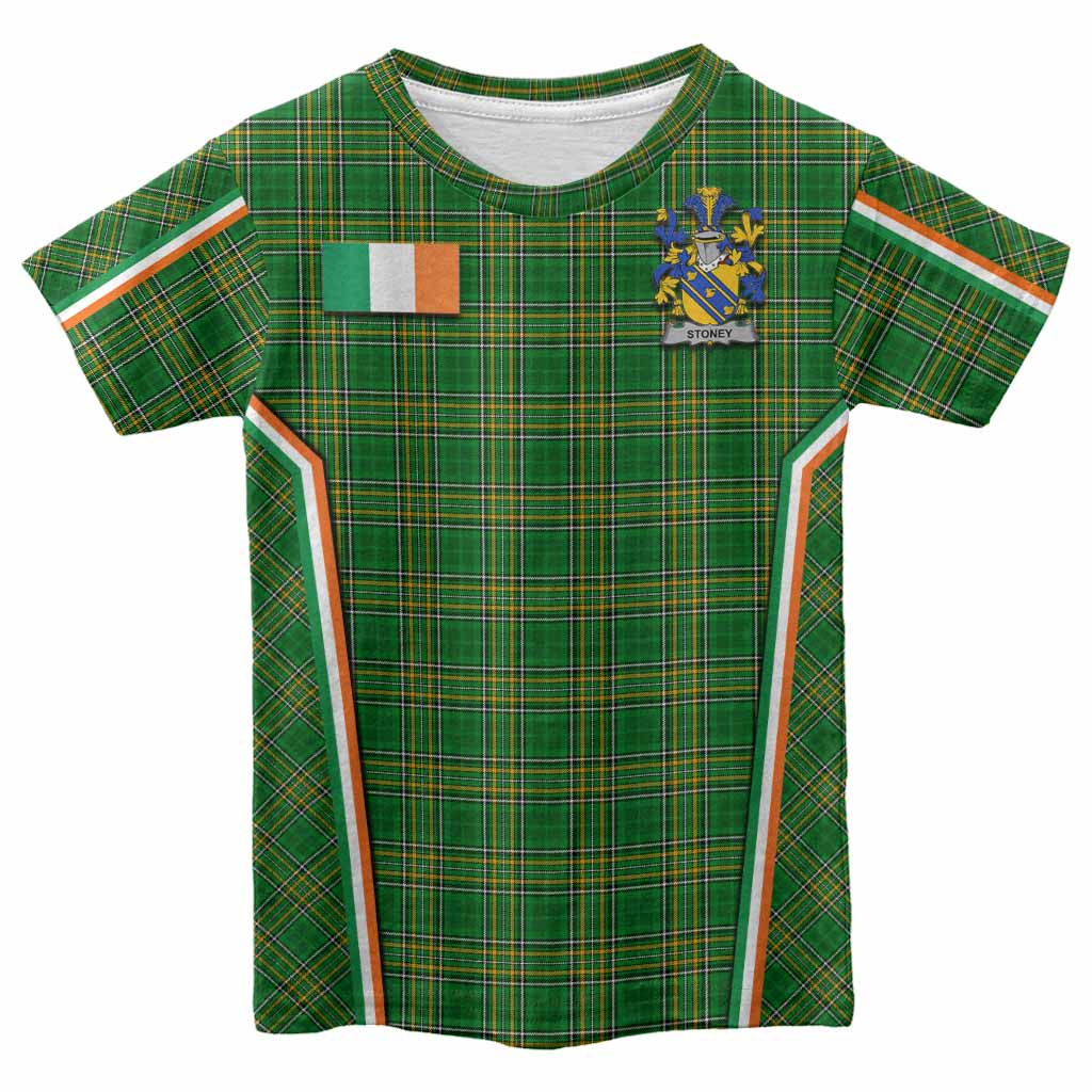 Stoney Irish Clan Coat of Arm Tartan Kid T-shirt Flag Style