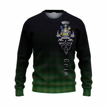 Stopford Irish Clan Knitted Sweater with Coat of Arms Erin Go Bragh Celtic Inspired