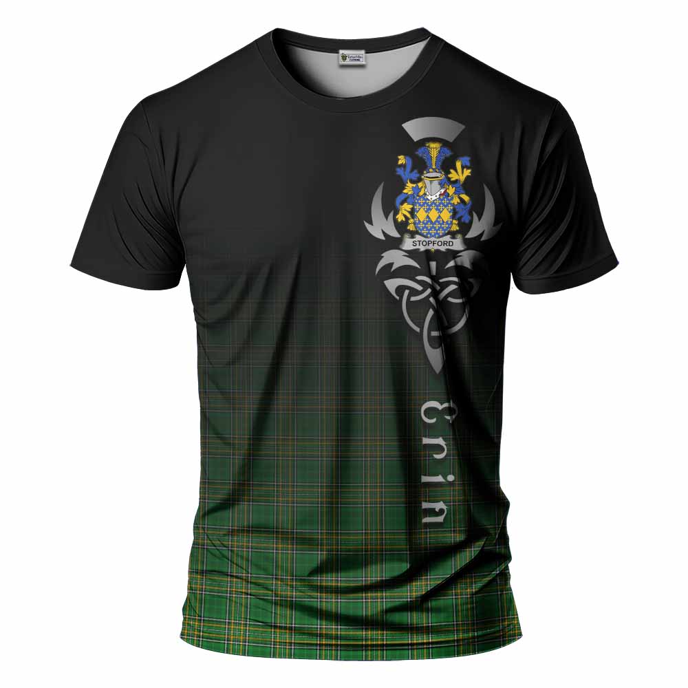 Tartan Vibes Clothing Stopford Irish Clan T-Shirt with Coat of Arms Erin Go Bragh Celtic Inspired