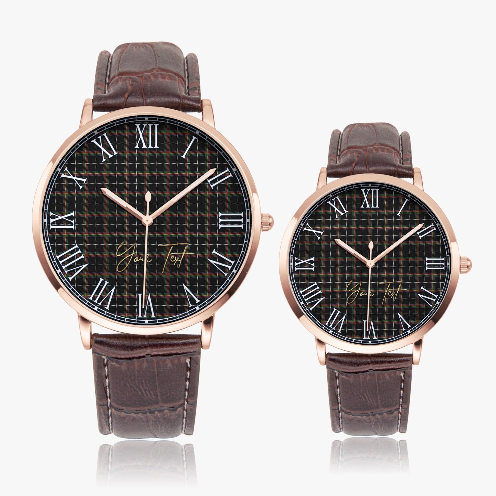 Stott Tartan Personalized Your Text Leather Trap Quartz Watch - Tartan Vibes Clothing