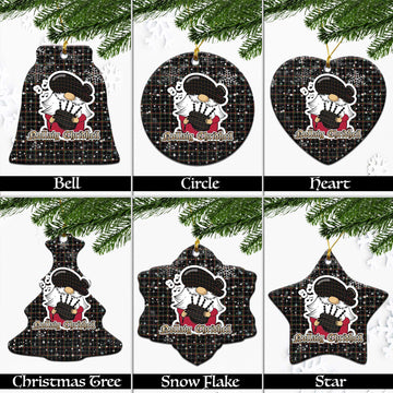 Stott Tartan Christmas Ceramic Ornaments with Scottish Gnome Playing Bagpipes Ceramic - Tartan Vibes Clothing
