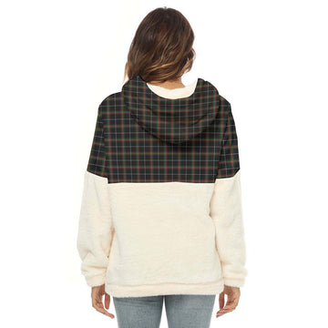 Stott Tartan Half Style Women's Borg Fleece Hoodie with Half Zip - Tartan Vibes Clothing