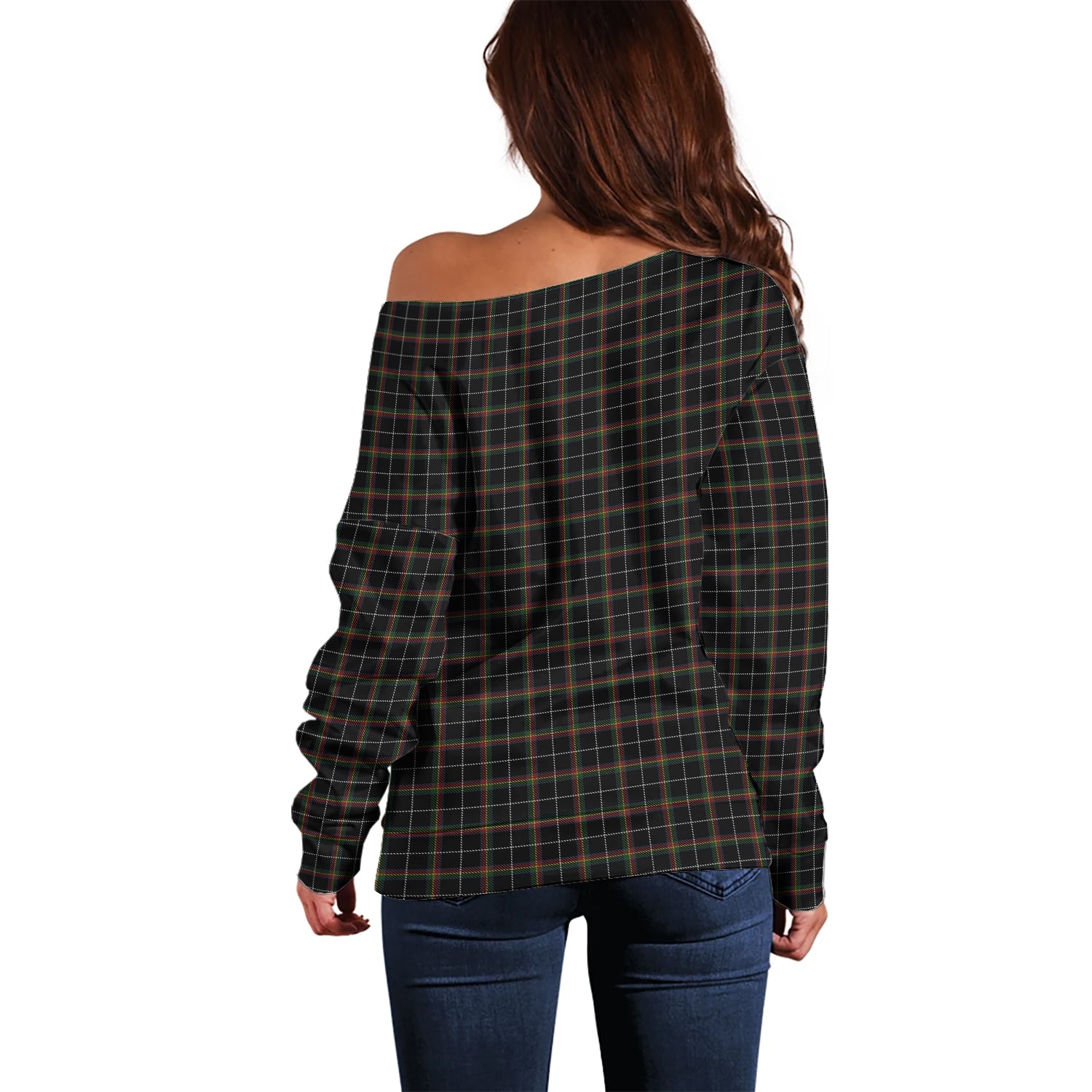 Stott Tartan Off Shoulder Women Sweater - Tartan Vibes Clothing