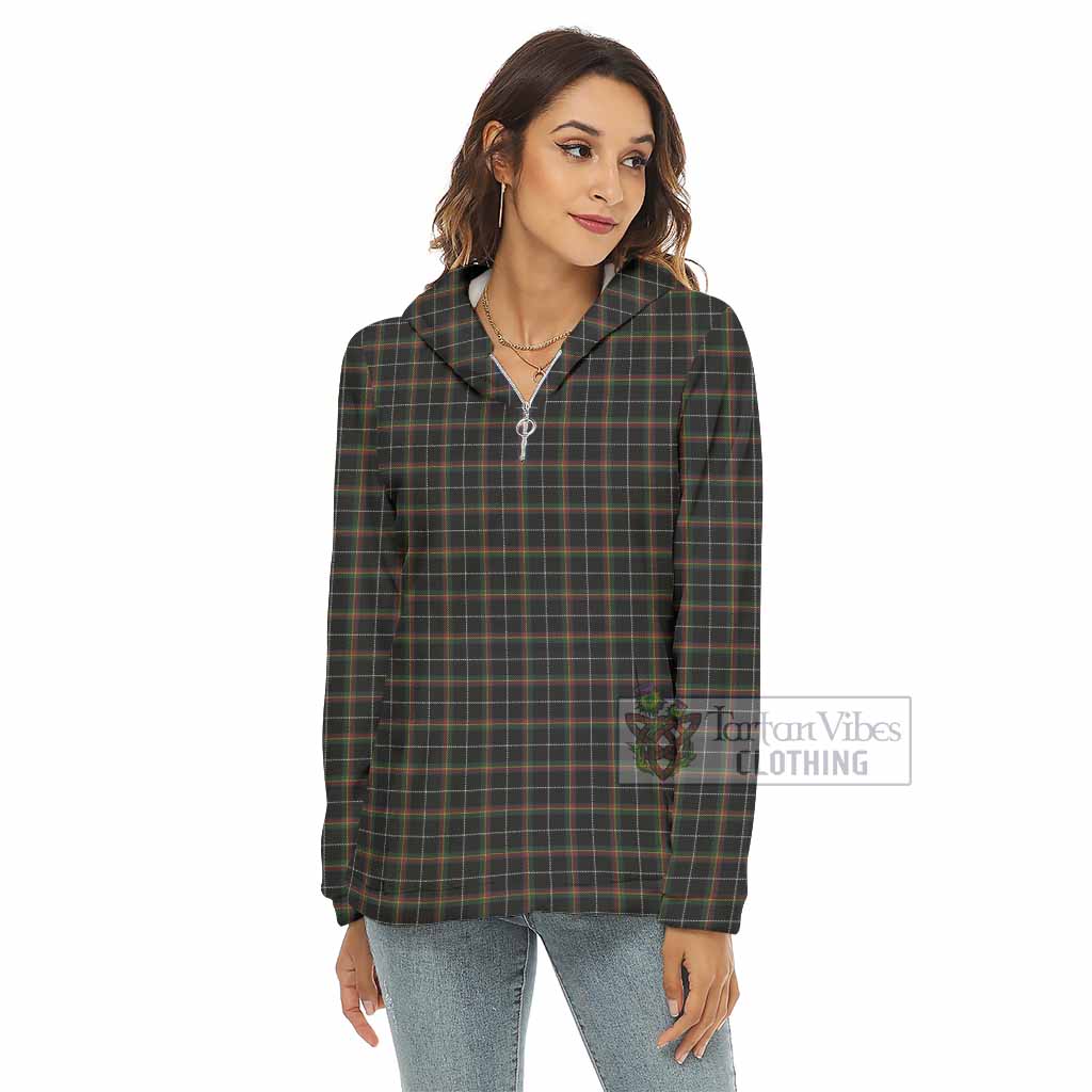 Stott Tartan Women's Borg Fleece Hoodie with Half Zip - Tartan Vibes Clothing