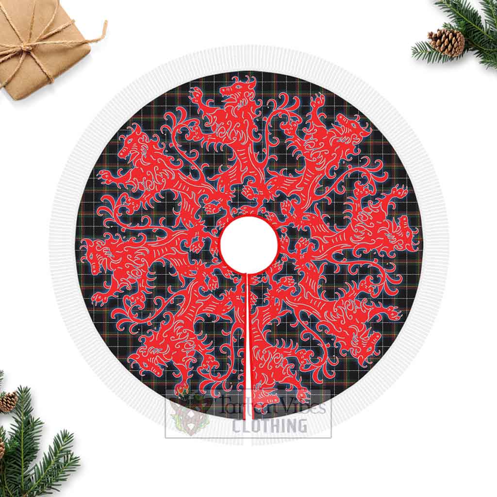 Stott Tartan Christmas Tree Skirt Lion Rampant Style Fringed Tree Skirts - Tartan Vibes Clothing