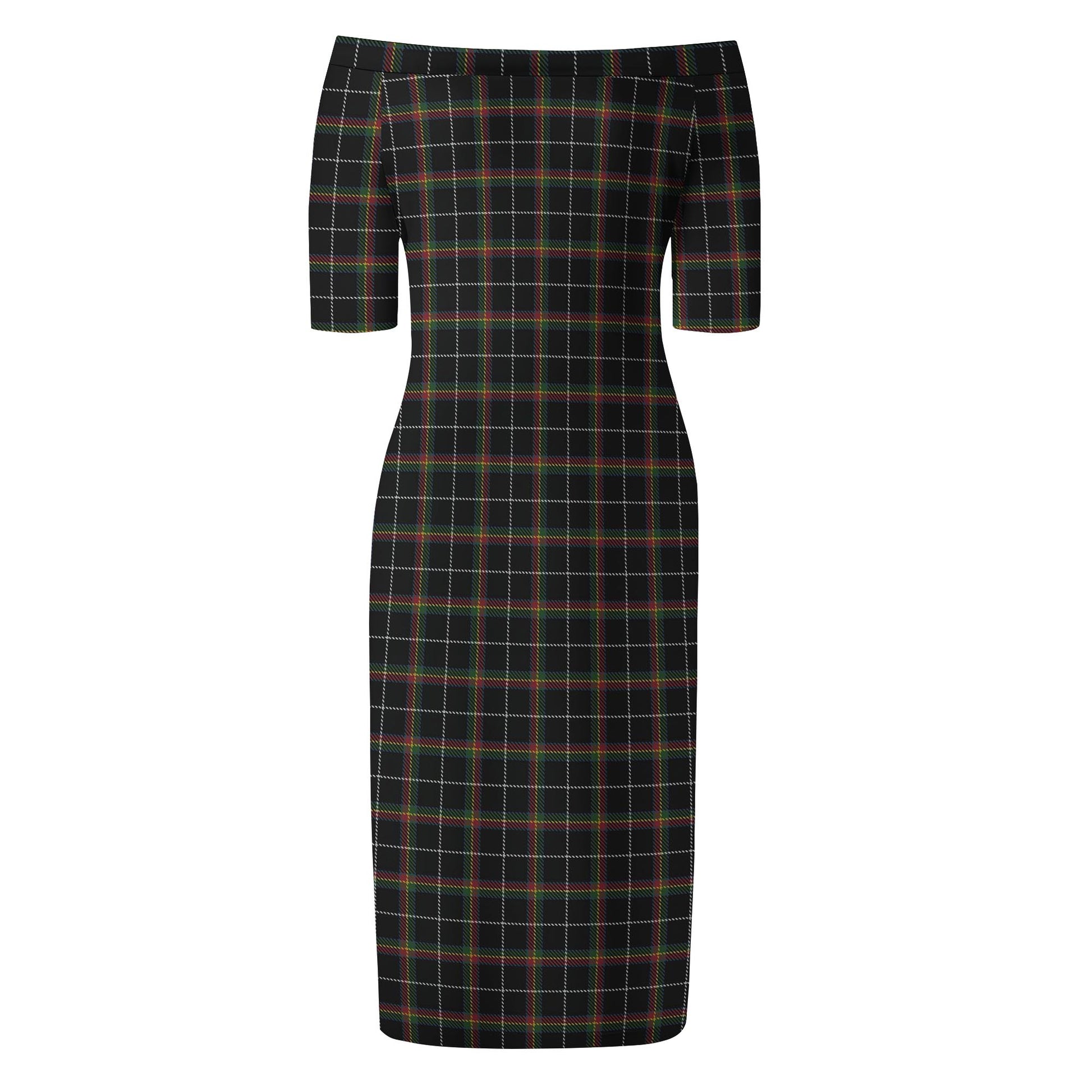 Stott Tartan Off Shoulder Lady Dress - Tartan Vibes Clothing